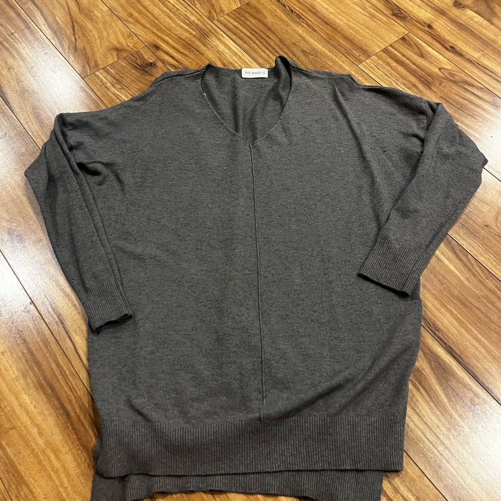 Gray V-Neck Sweater